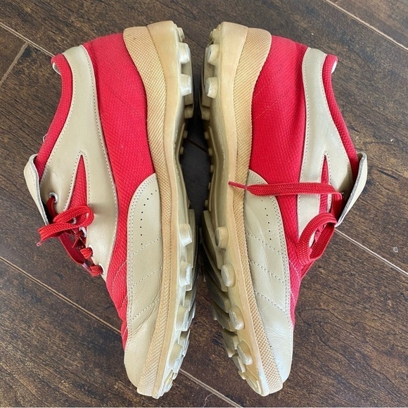 Superga RARE Red Tan Leather Mod 70s Sneakers Athletic Retro Style Size 39 - Picture 9 of 9